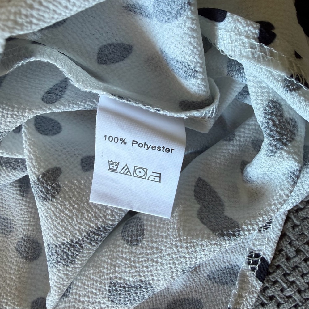 Animal Print Dalmation Button Down Blouse S NWT Spots Black White Cheetah Top - Picture 4 of 8